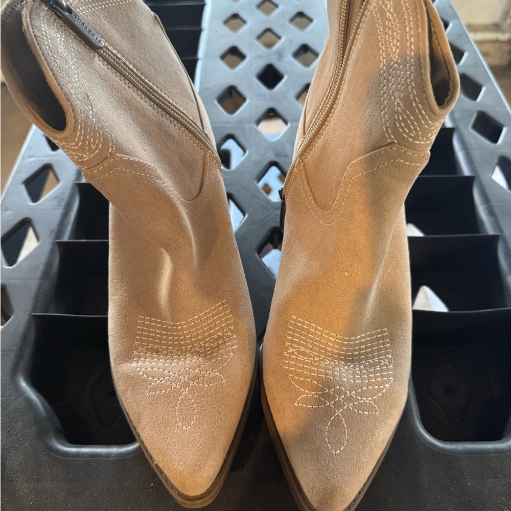 Tan Western Ankle Boots